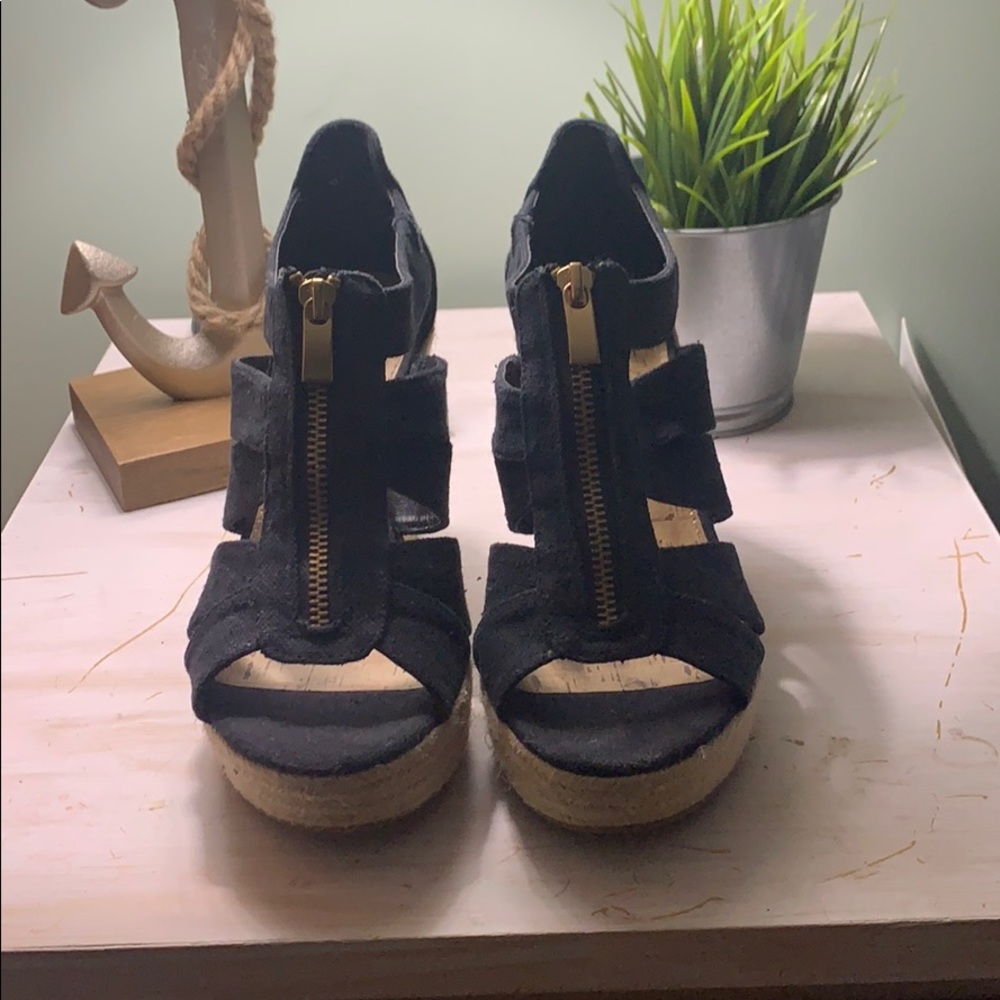 Cute zip up wedge sandals